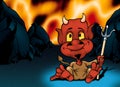 Hell and Red Little Devil Royalty Free Stock Photo