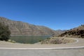 Hell`s Canyon Snake River Idaho riverbank observation point series of triangle shaped features horizontal Royalty Free Stock Photo