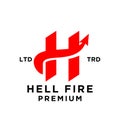 hell spear fire logo icon design