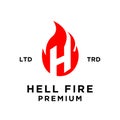 hell spear fire logo icon design