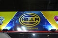 Hella sparkplugs and horns booth sign at Inside racing bike festival in Pasay, Philippines