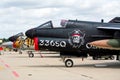 Hellenic Air Force A-7 Corsair II attack aircraft at Florennes Air Base. Belgium - July 6, 2008 Royalty Free Stock Photo