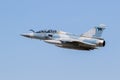 Hellenic Air Force Dassault Mirage 2000 fighter jet plane in flight over Larissa Air Base. Greece - May 4, 2017 Royalty Free Stock Photo