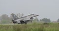 Hellenic Air Force F-16 Fighter Jet Landing in Heavy Rain