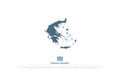 Hellenic Republic isolated map and Greek official flag icons