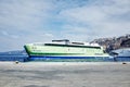 Hellenic Seaways at Athinios Port, SANTORINI Royalty Free Stock Photo