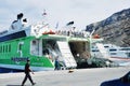 Hellenic Seaways at Athinios Port, SANTORINI Royalty Free Stock Photo