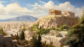 Hellenic Splendor: A Captivating Painting of the Antic Athens