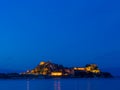 Hellenic temple and old castle at Corfu