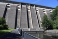 Hellental, Germany - 07 30 2020: Oleftalsperre, entrance to the dam