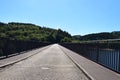 Hellental, Germany - 07 30 2020: Oleftalsperre narrow dam road
