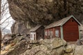 The Helleren houses in Jossingfjord along road 44 between Egersund and Flekkefjord, Sokndal municipality, Norway Royalty Free Stock Photo