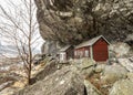The Helleren houses in Jossingfjord along road 44 between Egersund and Flekkefjord, Sokndal municipality, Norway Royalty Free Stock Photo