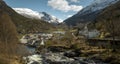 Hellesylt village in Norway Royalty Free Stock Photo