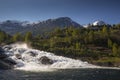 Hellesylt waterfall, Norway Royalty Free Stock Photo