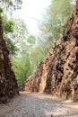 Hellfire Pass, railway cutting by prisoner of war Kanchanaburi, Royalty Free Stock Photo