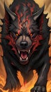 Hellhound cartoon character design illustration ai generated Royalty Free Stock Photo