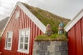 Winter in the Wooden houses in Icelandic Hellnar village. Snaefellsnes peninsula in Western Iceland