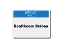 healthcare reform tag on white