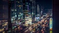 Amazing Korea Seoul Night View with Building and Traffic Royalty Free Stock Photo