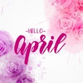 Hello April - floral spring concept background Royalty Free Stock Photo