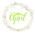 Hello April lettering.