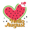 Hello august concept Royalty Free Stock Photo