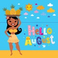 Hello August greeting card Royalty Free Stock Photo