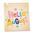 Hello August Royalty Free Stock Photo