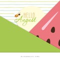 Hello august. Summer abstract background. Royalty Free Stock Photo