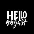Hello august. Summer month lettering. Calligraphic inscription. Vector typography illustration. Royalty Free Stock Photo