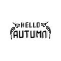 Hello autumn local hand drawn lettering design