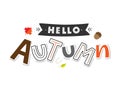 Autumn lettering with botanic element Royalty Free Stock Photo