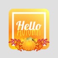 Hello autumn. Autumn card, autumn background. Autumn design. Royalty Free Stock Photo