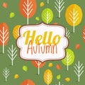 Hello autumn. Autumn card, autumn background. Autumn design. Royalty Free Stock Photo