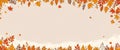 hello autumn background with falling leaves autumn banner. Royalty Free Stock Photo