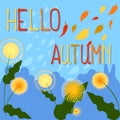 Hello autumn background with place for text.