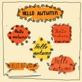 Hello autumn badge sketch