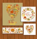 Hello Autumn banner set in doodle style Royalty Free Stock Photo