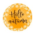 Hello autumn hand written inscription