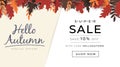 Hello autumn joyful and optimistic promo banner