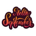 Hello Autumn lettering. Seasons Greetings. Fall. September