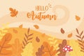 Hello autumn mushroom leaves bush nature scene landscape