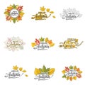 Hello autumn pattern set Royalty Free Stock Photo