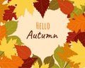 Hello autumn postcard vector