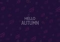 Hello autumn seamless pattern with leaf, cerry. and leaf background