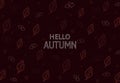 Hello autumn seamless pattern with leaf, cerry. and leaf background