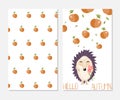 Hello autumn. Stylish inspiration card in cute