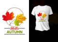 Autumn season t-shirt design. Print-Ready, logos, Autumn Leaves hand drawn vector set. Autumn hand-drawn lettering vector set. Fal Royalty Free Stock Photo