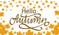 Hello Autumn Text Vector illustration